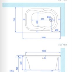 אמבטיית 70 105 שרטוט