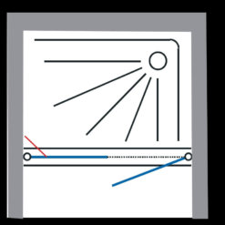 מקלחון חזית דופן קבוע ודלת פתיחה החוצה