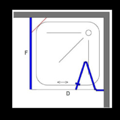מקלחון פינתי מתקפל אקורדיון + קיר צד INOUT