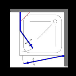 מקלחון פינתי 2 דלתות וקבוע