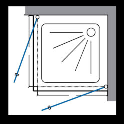 מקלחון פינתי 2 דלתות INOUT