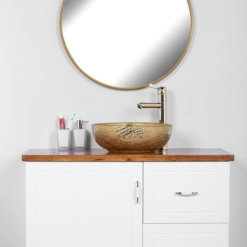 ארון אמבטיה תלוי טורינו מראה עגולה