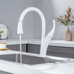 ברז מטבח לוטוס לבן מט