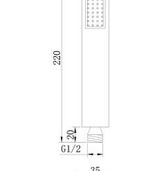 מזלף למקלחת או לאמבטיה זהב מבריק שוני שרטוט