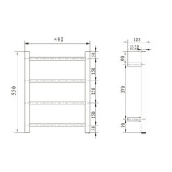 מחמם מגבות חשמלי לורנט שרטוט