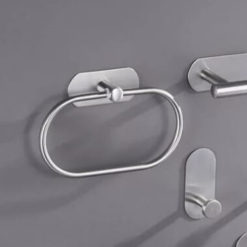 מתלה למגבת ללא קידוח ניקל מוברש