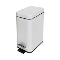 פח לשירותים לבן מרובע