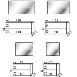 שרטוט ארון אמבטיה תלוי דואט