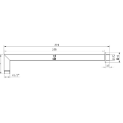 שרטוט זרוע שחורה לראש מקלחת שחור מט לראש טוש שוני