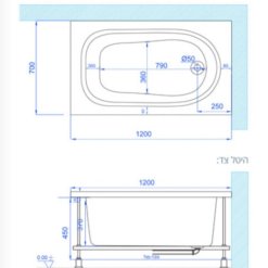 MTI-01 אמבטיית שרטוט רוחב 70 אורך 120