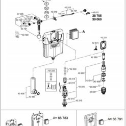 חלקים מיכל הדחה סמGROHE בלוקים. ניאגרה סמויה גרואה בלוקים