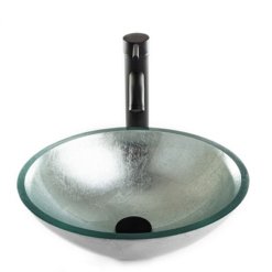 כיור זכוכית מונח 41 כסף מקומט