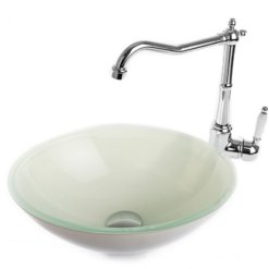 כיור זכוכית מונח 41 לבן