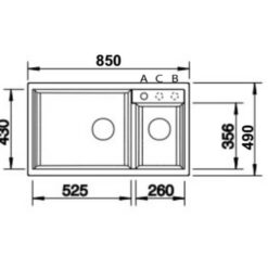 מידות כיור מטבח מטרה 9 בלנקו גרניט