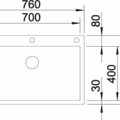 כיור נירוסטה בלנקו קלארון 700 IFA שרטוט