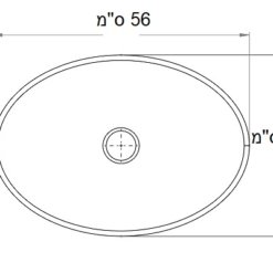 שרטוט כיור מונח לאמבטיה 9854