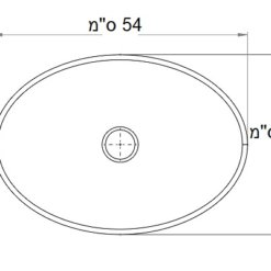 מידות כיור זכוכית מונח 54 על 36