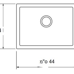 שרטוט כיור מונח לאמבטיה 9449
