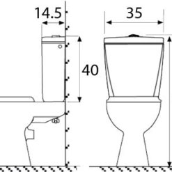 שרטוט ניאגרה פלסאון פלסטיק נובה צמודת אסלה