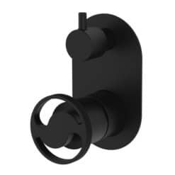 אינטרפוץ 4 דרך ידית עגולה שחור מט