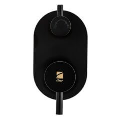 אינטרפוץ 4 דרך עגול ידית סטיק שחור מט