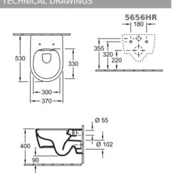 שרטוט אסלה תלויה גרמנית וילרוי בוש