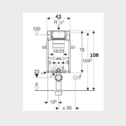 שרטוט מידות ניאגרה סמויה גבריט