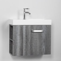 ארון אמבטיה עומק 25 סמ רוחב 60 סמ תלוי - דגם סיאטל אפור