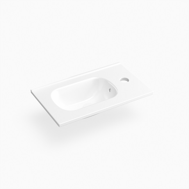 כיור חרס אינטגרלי לבן מבריק