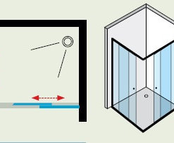 - 70 על 80 - 80 על 90 מידות מקלחון פינתי הזזה
