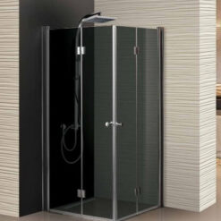 מקלחון פינתי מתקפל - זכוכית שקופה כהה 8080 9090