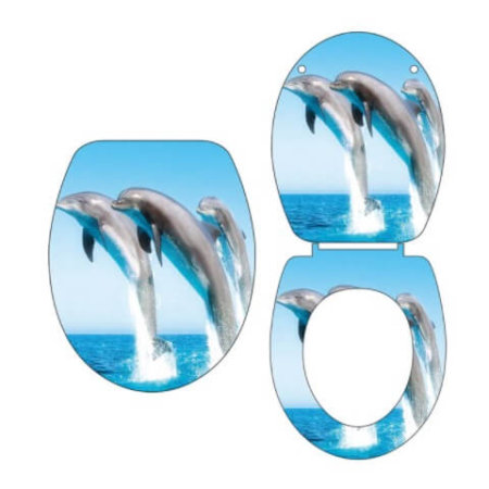 מושב אסלה צבעוני דולפינים