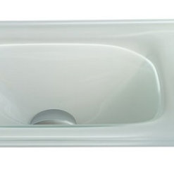 כיור זכוכית אינטגרלי לבן