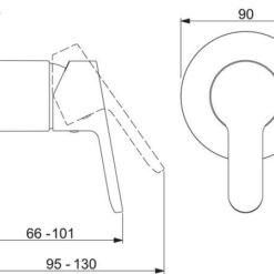 מידות אינטרפוץ 3 דרך עגול תוצרת גרמניה hansa