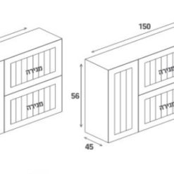 מידות ארון אמבטיה תלוי רוחב 100 120 מעוצב - אלמוג