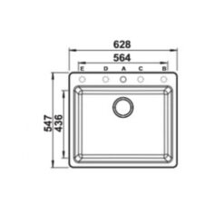 מידות כיור מטבח ליבן 65 LIVEN בלנקו גרניט