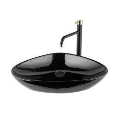 כיור מונח שחור לאמבטיה עיצוב משולש