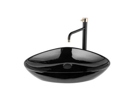 כיור מונח שחור לאמבטיה עיצוב משולש