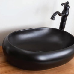 כיור מונח שחור לאמבטיה – אובלי 56 סמ 9854B