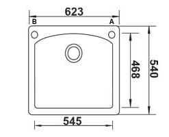 מידות כיור בלנקו למטבח דיאמונד 1