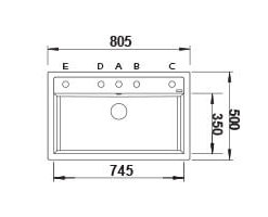מידות כיור בלנקו למטבח דלאגו 8