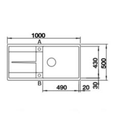 מידות כיור מטבח מטרה 6 XL בלנקו גרניט