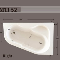 אמבטיה פינתית מידות 100 160 MTI-52
