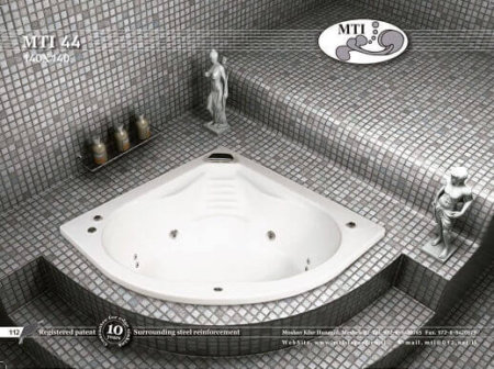 אמבטיה פינתית מידות 140 140 אקרילית MTI 44