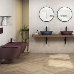 Alternative view of אסלה תלויה רימלס איטלקית - גוון maroon red