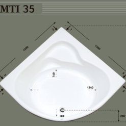 מידות אמבטיה פינתית מידות 150 על 150 סמ אקרילית MTI-35