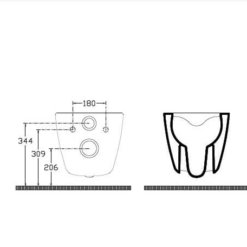 מידות אסלה תלויה רימלס איטלקית ISVEA