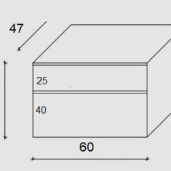 מידות ארון אמבטיה קטן אמבין נאפולי 60 מבצע
