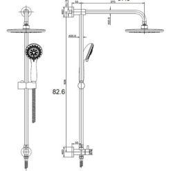 מידות מוט פינוק לאמבטיה פיאנו