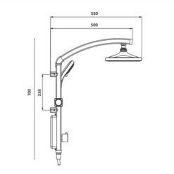 מידות מוט פינוק לאמבטיה קוברה